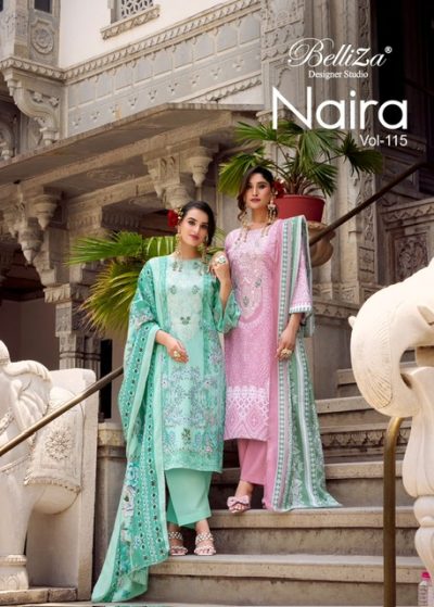 BELLIZA NAIRA VOL 115 PURE COTTON SUITS CATALOGUE