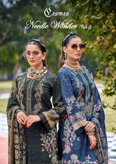 COSMOS NEEDLE WONDER VOL 3 PURE LAWN SUITS