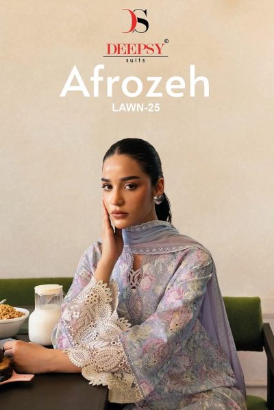 DEEPSY SUITS AFROZEH LAWN 25 PAKISTANI SUITS CATALOG