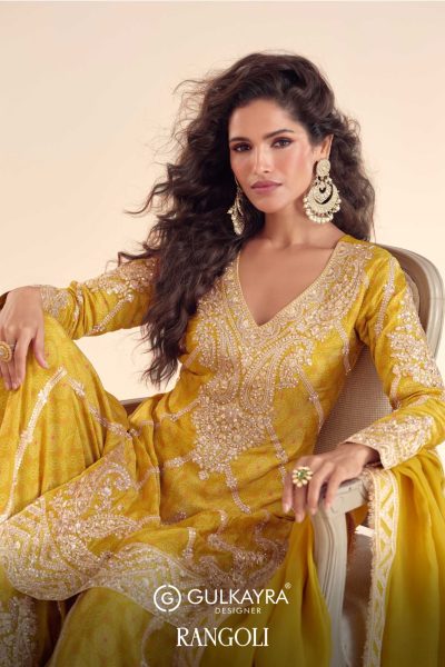 GULKAYRA DESIGNER RANGOLI READYMADE CHINNON SUITS