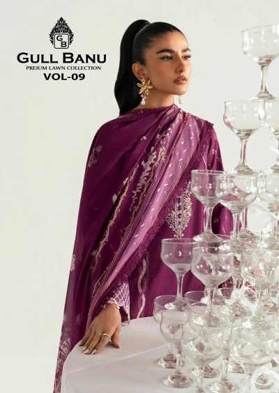 GULL AAHMED GULL BANU VOL 9 LAWN KARACHI SUITS