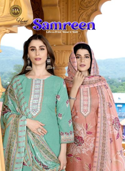 HARSHIT FASHION SAMREEN PURE CAMBRIC COTTON SUITS