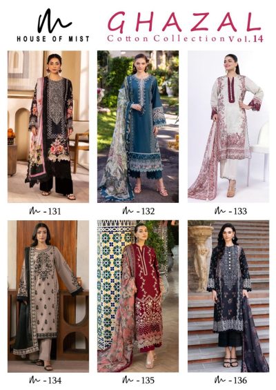 HOUSE OF MIST GHAZAL VOL 14 PURE COTTON SUITS