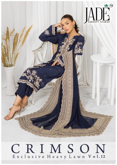 JADE CRIMSON VOL 12 PURE LAWN KARACHI SUITS