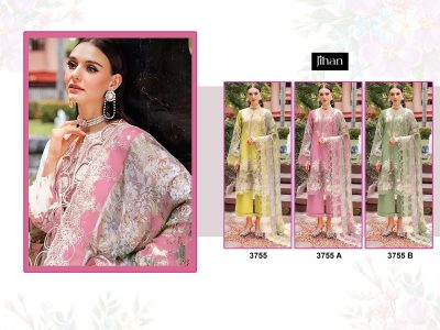 JIHAN 3755 PURE LAWN COTTON PAKISTANI SUITS CATALOG