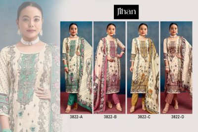 JIHAN 3822 PURE VISCOSE MUSLIN HAND WORK SUITS