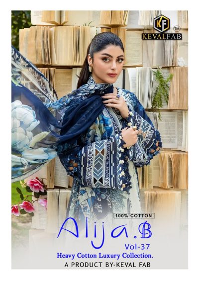 KEVAL FAB ALIJA B VOL 37 LAWN KARACHI SUITS CATALOG