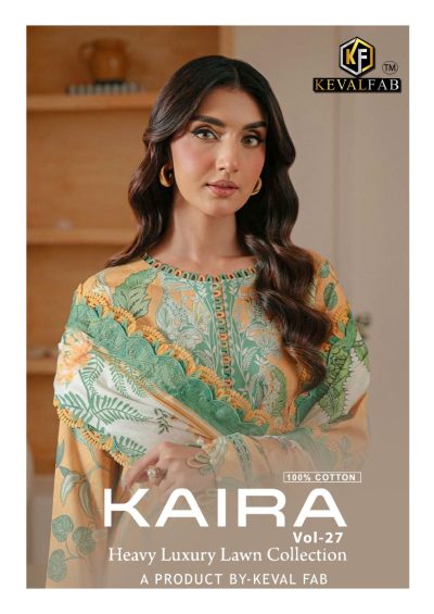 KEVAL FAB KAIRA VOL 27 LAWN KARACHI SUITS CATALOG