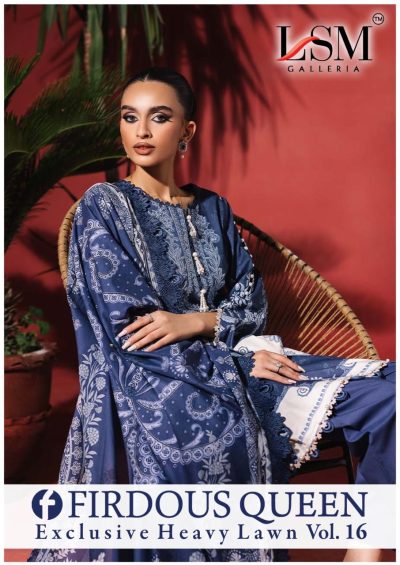 LSM GALLERIA FIRDOUS QUEEN VOL 16 LAWN KARACHI SUIT
