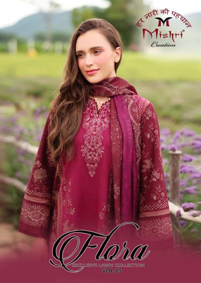 MISHRI CREATION FLORA VOL 5 LAWN KARACHI SUITS