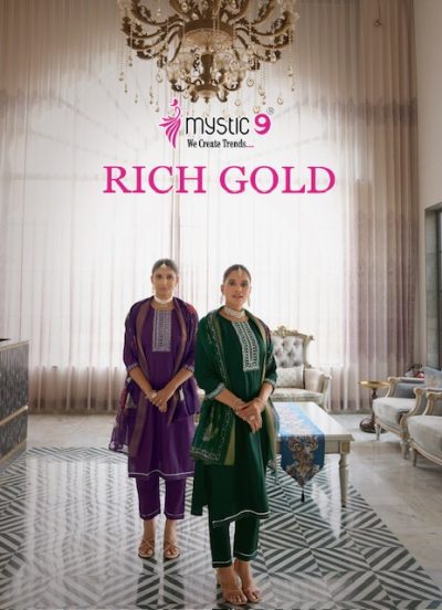 MYSTIC 9 RICH GOLD VOL 5 READYMADE KURTIS CATALOG