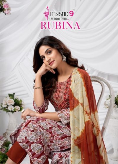 MYSTIC 9 RUBINA RAYON READYMADE KURTIS CATALOG