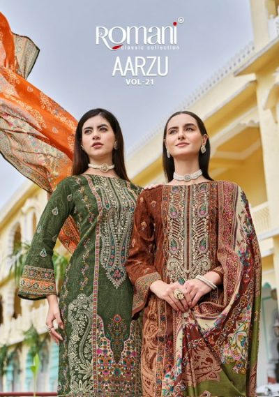 ROMANI AARZU VOL 21 PURE COTTON SUITS CATALOGUE