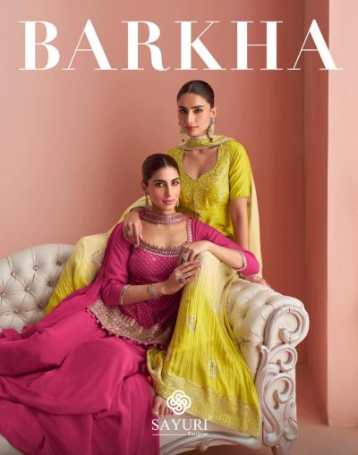 SAYURI DESIGNER BARKHA READYMADE CHINNON SUITS