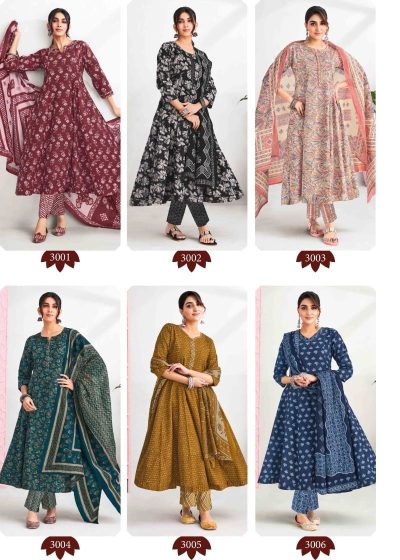 SURYAJYOTI RASHI VOL 3 READYMADE ANARKALI KURTIS