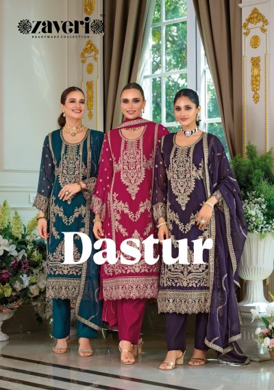 ZAVERI DASTUR READYMADE ORGANZA SUITS CATALOG