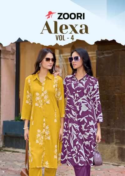 ZOORI ALEXA VOL 4 REYON PRINTED READYMADE KURTIS