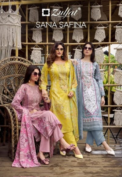 ZULFAT DESIGNER SANA SAFINAZ PURE COTTON SUITS CATALOG