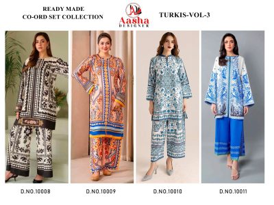 AASHA DESIGNER TURKIS VOL 3 READYMADE CORD SET