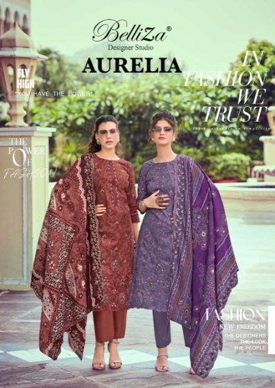 BELLIZA DESIGNER AURELIA PURE COTTON EMBROIDERY SUITS