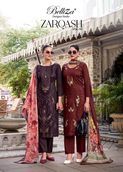 BELLIZA DESIGNER ZARQASH VOL 10 SALWAR SUITS SURAT