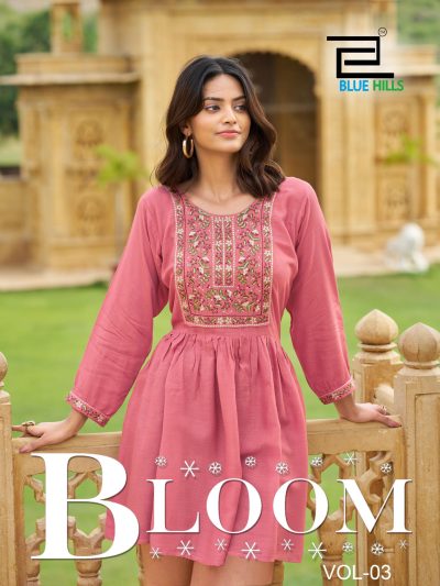 BLUE HILLS BLOOM VOL 3 READYMADE SHORT KURTIS