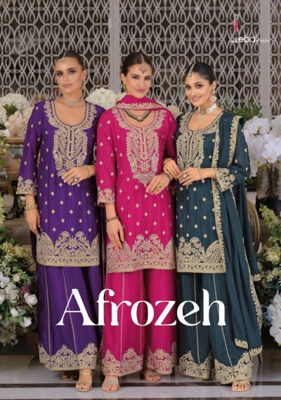 EBA LIFESTYLE AFROZEH READYMADE CHINNON SUITS