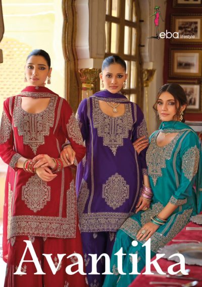EBA LIFESTYLE AVANTIKA PURE CHINNON READYMADE SUIT