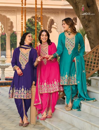 EBA LIFESTYLE HASRAT READYMADE CHINNON SUITS