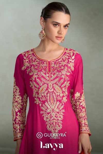 GULKAYRA DESIGNER LAVYA READYMADE CHINNON SUITS