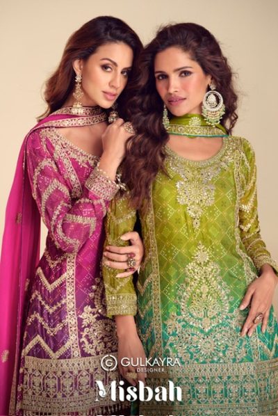 GULKAYRA DESIGNER MISBAH READYMADE CHINNON SUITS