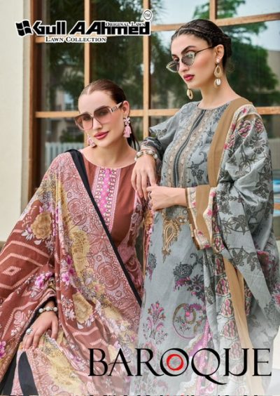 GULL AAHMED BAROQUE PURE LAWN KARACHI SUITS