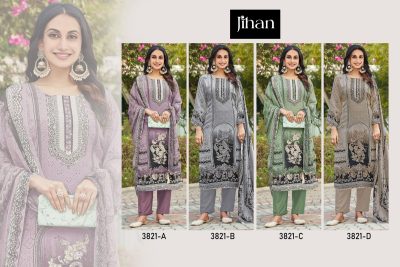 JIHAN DESIGN NO 3821 PURE VISCOSE MUSLIN SUITS