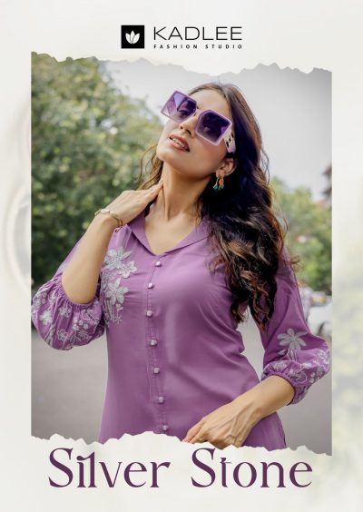 KADLEE SILVER STONE REYON HAND WORK KURTIS