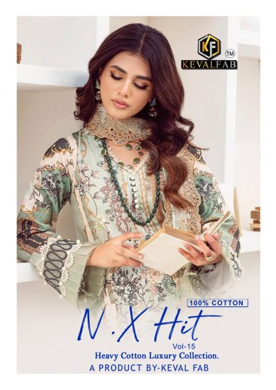 KEVAL FAB NX HIT VOL 15 LAWN KARACHI SUITS CATALOG