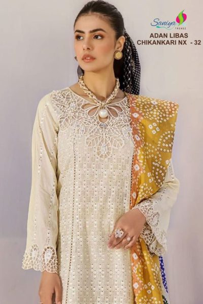 SANIYA TRENDZ ADAN LIBAS CHIKANKARI NX 32