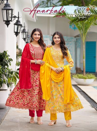 RADHIKA LIFESTYLE ANARKALI VOL 7 READYMADE KURTIS