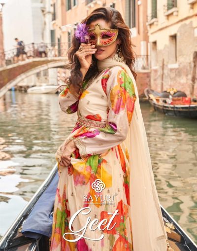 SAYURI DESIGNER GEET PREMIUM CHINNON SILK SUITS