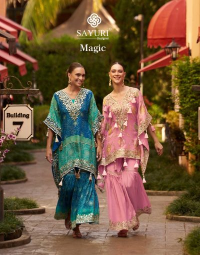 SAYURI DESIGNER MAGIC READYMADE HAND WORK KAFTAN