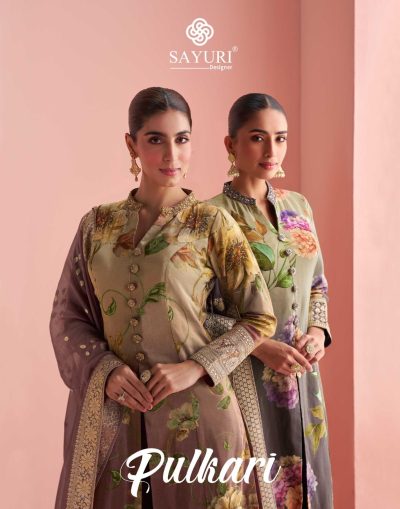 SAYURI DESIGNER PULKARI SILK SUITS LATEST CATALOG