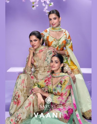 SAYURI DESIGNER VAANI READYMADE CHINNON SUITS