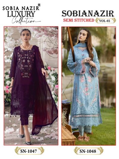 SOBIA NAZIR VOL 2 SEMI STITCHED SUITS CATALOG