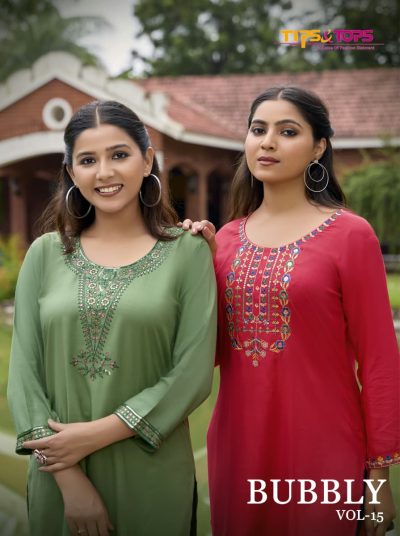 TIPS & TOPS BUBBLY VOL 15 READYMADE SHORT KURTIS