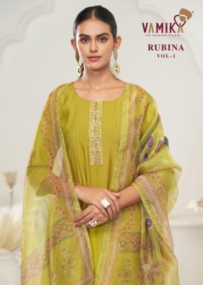 VAMIKA RUBINA VOL 1 READYMADE HAND WORK KURTIS