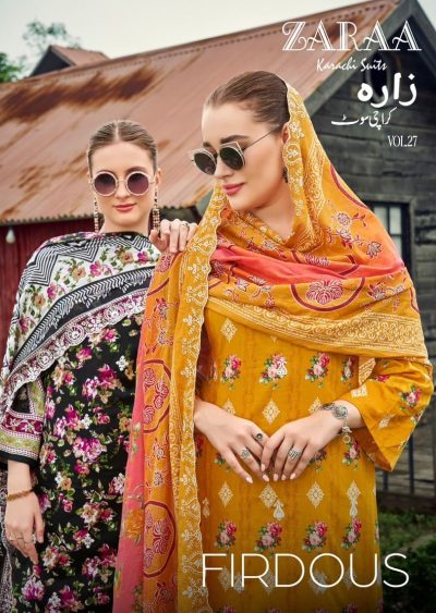 ZARAA FIRDOUS VOL 27 PURE COTTON SUITS CATALOG