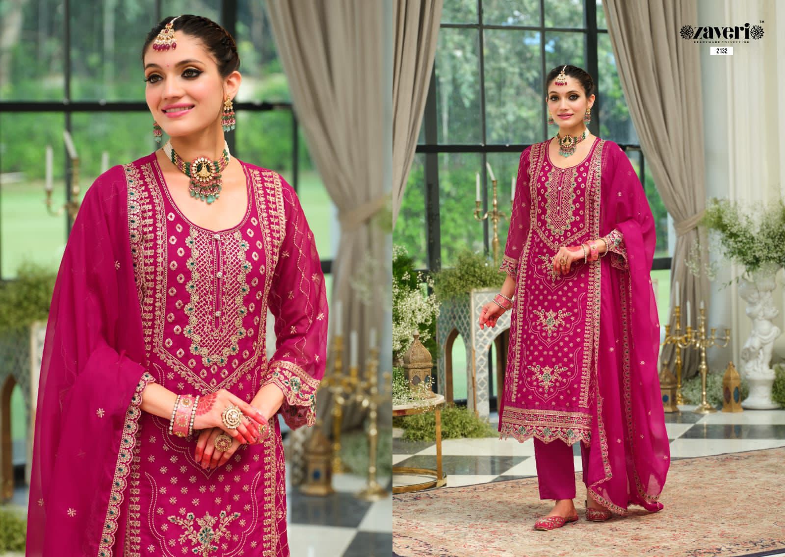 ZAVERI TANVI READYMADE ORGANZA SUITS CATALOG