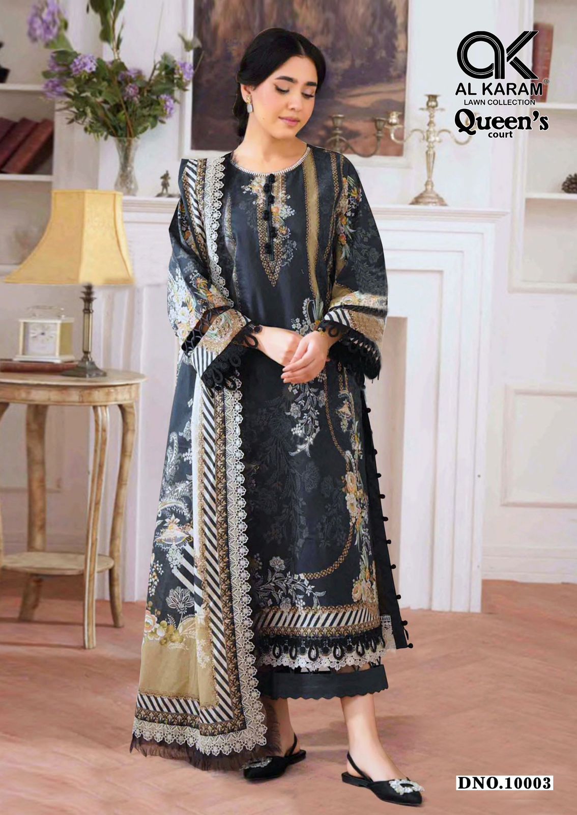AL KARAM QUEENS COURT VOL 10 LAWN KARACHI SUITS