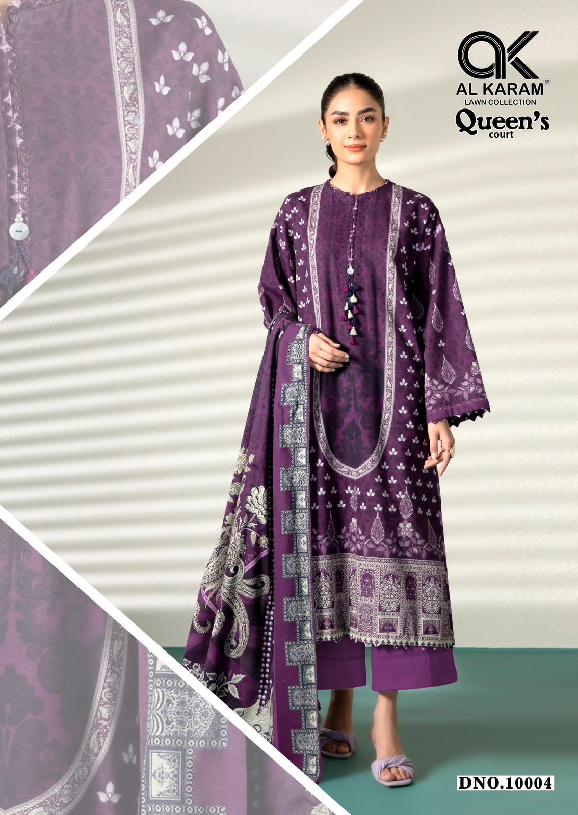 AL KARAM QUEENS COURT VOL 10 LAWN KARACHI SUITS