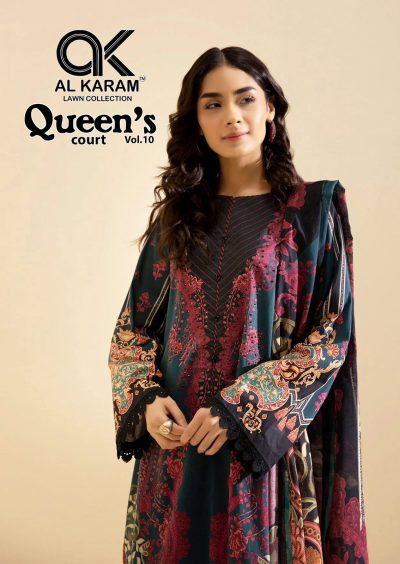 AL KARAM QUEENS COURT VOL 10 LAWN KARACHI SUITS