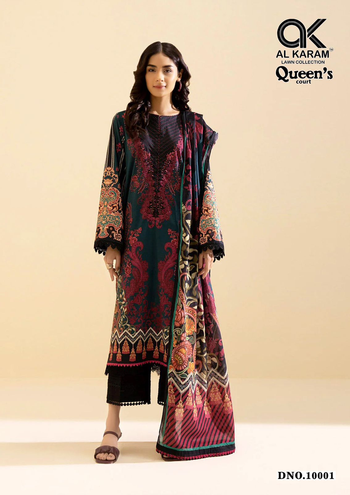 AL KARAM QUEENS COURT VOL 10 LAWN KARACHI SUITS
